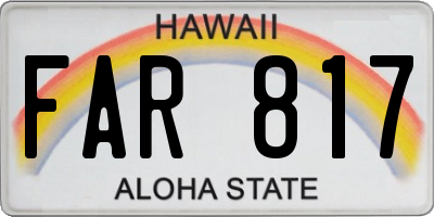 HI license plate FAR817