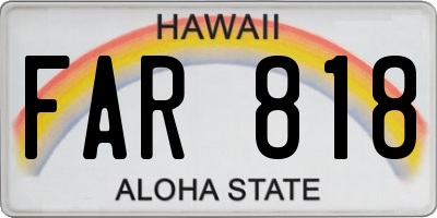 HI license plate FAR818