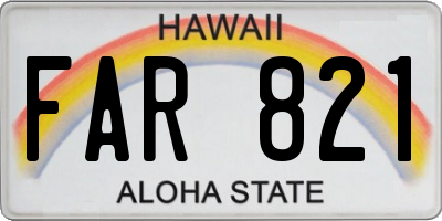 HI license plate FAR821