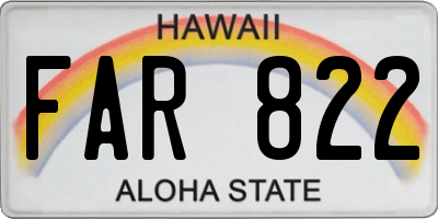 HI license plate FAR822