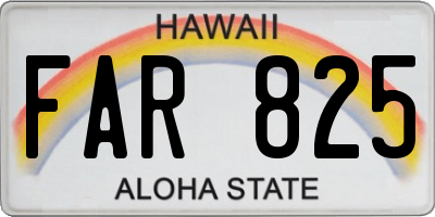 HI license plate FAR825
