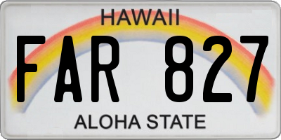 HI license plate FAR827