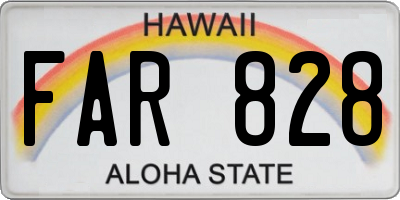 HI license plate FAR828