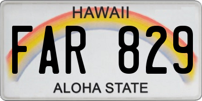 HI license plate FAR829