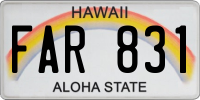 HI license plate FAR831