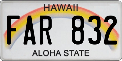 HI license plate FAR832