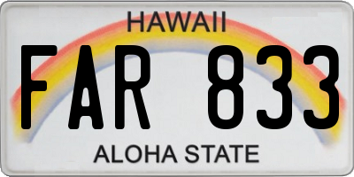 HI license plate FAR833