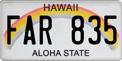 HI license plate FAR835