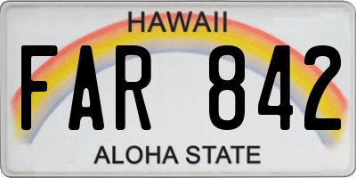 HI license plate FAR842