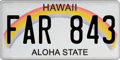 HI license plate FAR843