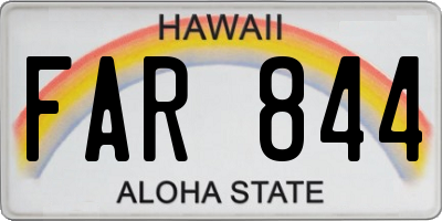 HI license plate FAR844