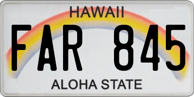 HI license plate FAR845