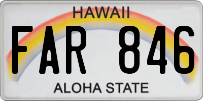 HI license plate FAR846