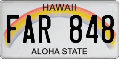 HI license plate FAR848