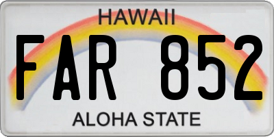 HI license plate FAR852