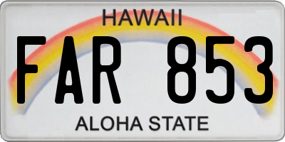 HI license plate FAR853