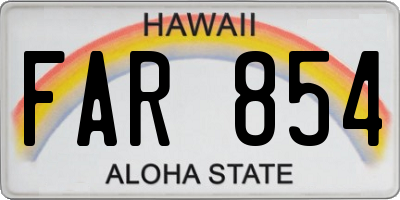 HI license plate FAR854