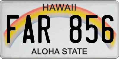 HI license plate FAR856