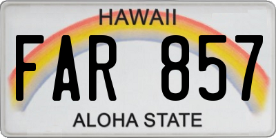 HI license plate FAR857
