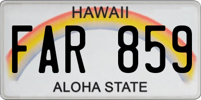 HI license plate FAR859
