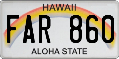 HI license plate FAR860