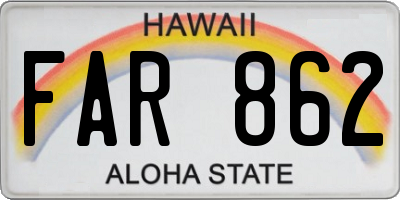 HI license plate FAR862