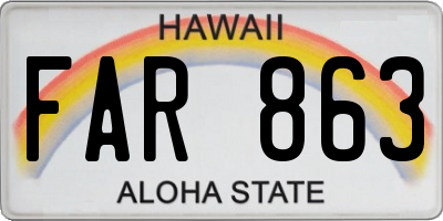HI license plate FAR863