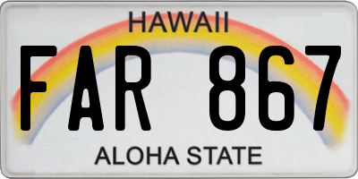 HI license plate FAR867