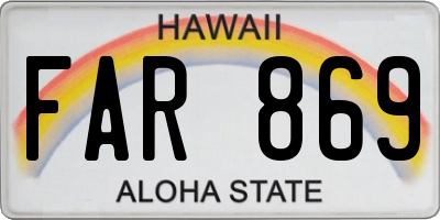 HI license plate FAR869
