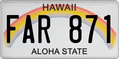 HI license plate FAR871