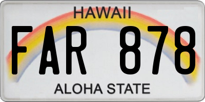 HI license plate FAR878