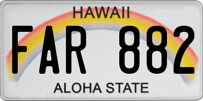 HI license plate FAR882