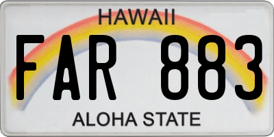 HI license plate FAR883