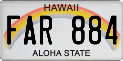 HI license plate FAR884