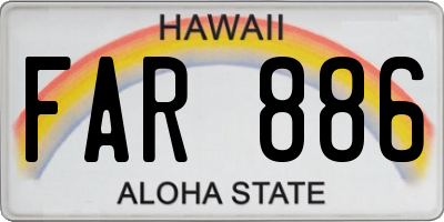 HI license plate FAR886