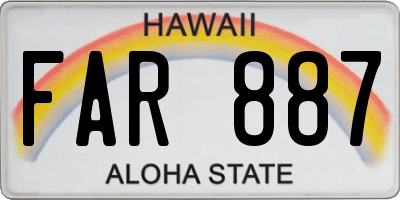 HI license plate FAR887