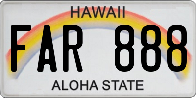 HI license plate FAR888