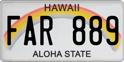 HI license plate FAR889