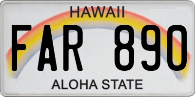 HI license plate FAR890