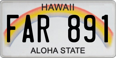 HI license plate FAR891
