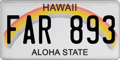 HI license plate FAR893