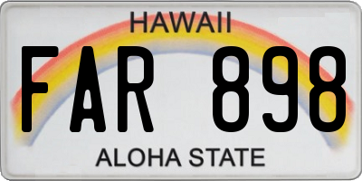 HI license plate FAR898