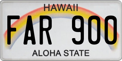 HI license plate FAR900