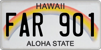 HI license plate FAR901