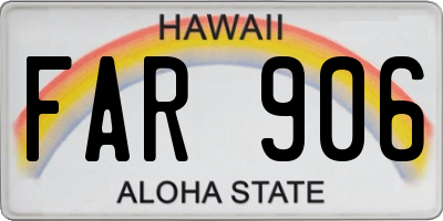 HI license plate FAR906