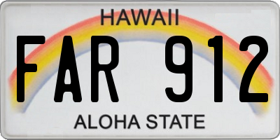 HI license plate FAR912