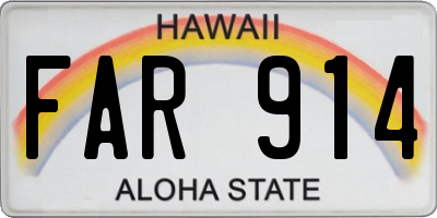 HI license plate FAR914