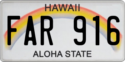 HI license plate FAR916