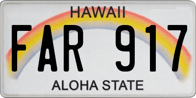 HI license plate FAR917