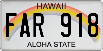 HI license plate FAR918